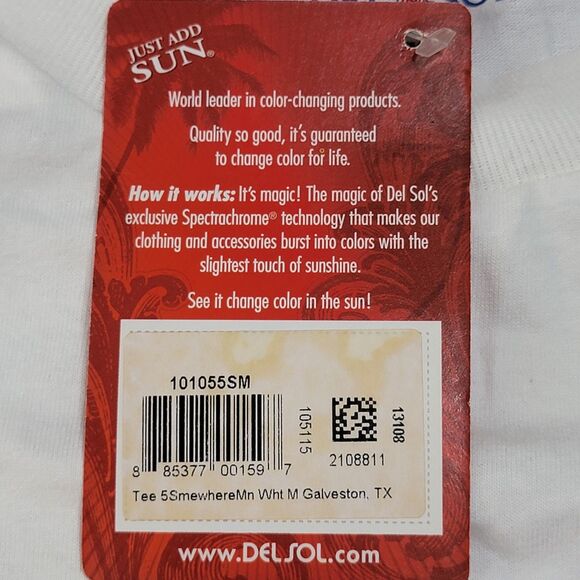 Del Sol Color Changing Tee SS Galveston Tx 5 O'Clock Somewhere - Size Medium NWT - Picture 8 of 8